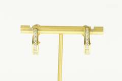 18K Yellow Gold 1.32 Ctw Curved French Clip Hoop Statement Earrings