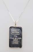 925 Sterling Silver 10 Gram Credit Suisse Pendant on Chain