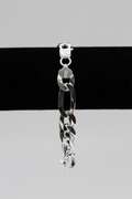 .925 Italian Sterling Silver 11mm Figaro Bracelet 8 Inches