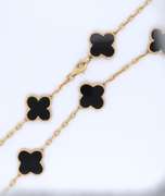 Fabulous 18kt Yellow Gold 20 Motifs Black Onyx Long Necklace