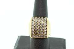 MENS 10KT SOLID YELLOW GOLD AND CZ RING