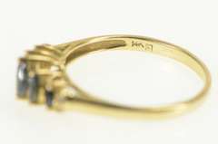 14K Yellow Gold Marquise Sapphire Diamond Accent Statement Ring
