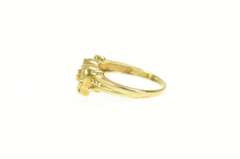 14K Yellow Gold Diamond Heart Ornate Love Symbol Promise Ring