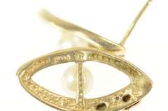 10K Yellow Gold Pearl Black Hills Leaf Oval Statement Earrings