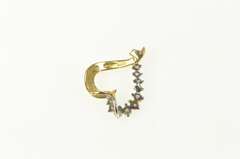 14K Yellow Gold Curvy Diamond Heart Love Classic Symbol Charm/Pendant