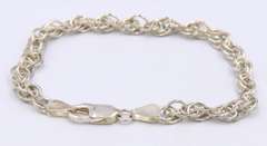 Set of Vintage Italian 925 Sterling Silver Rope Necklace and Matching Bracelet