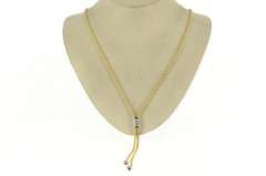 14K Yellow Gold 0.56 Ctw Diamond Popcorn Bolo Tassel Fringe Necklace