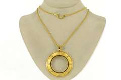 22K Yellow Gold 0.88 Ctw Diamond $20 Double Eagle Coin Bezel Necklace