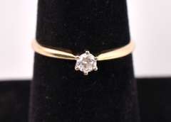 Heavenly Solitaire Diamond Ring in 14K Yellow Gold