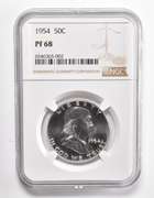 PF68 1954 Franklin Half Dollar - Graded NGC