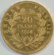 Much Scarcer 1854-A Napoleonic France 20 Francs Gold. Nice