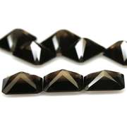 Emerald cut! Unheated! 15.07ct Smoky Quartz set