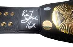Ric Flair Autographed World Championship Winged Eagle Metal Leather Belt ACOA