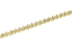 10K Yellow Gold 1.50 Ctw Diamond Wavy Link Classic Tennis Bracelet