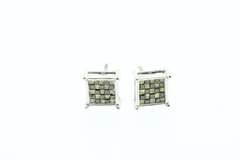 14K WHITE GOLD COLORED DIAMOND EARRINGS/STUDS
