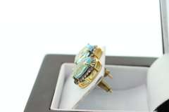 Elegant Blue Topaz Earrings with Gold Plated Silver and Diamond Accents