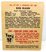 1948 Bob Mann Bowman Football Card