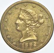 1892-CC $10 Liberty Head Gold Eagle