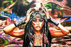 Ismail Khelalfa Original Oil on Canvas Native American Series Ismail Khelalfa