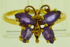 10KT Yellow Gold Butterfly Amethyst Ring
