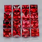 Awesome 7.52ct princess cut cherry red Garnet set