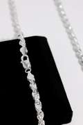 Italian Sterling Silver 5.4mm Diamond-Cut Rope Chain 30 Inch