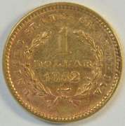 Original and attractive 1852 US Type One $1 Gold Piece