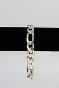.925 Sterling Silver 13mm Figaro Link Bracelet  8 Inches