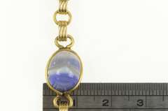 Gold Filled Carved Stone Ancient Egyptian Scarab Chain Bracelet