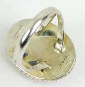 Signed Nakai Sterling Blue Lacy Agate Ring, Size 6