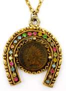 1906 Indian Head Penny Horseshoe Necklace