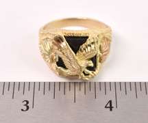 Eagle Design Men's Ring in Yellow Gold