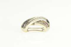 14K White Gold 1.33 Ctw Natural Sapphire Rainbow Diamond X Pendant