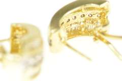 14K Yellow Gold 1.66 Ctw Graduated Diamond Bar French Clip Earrings