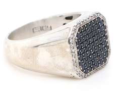 Effy Gents 1.20ctw Sapphire and 0.15ctw Diamond Ring in Sterling