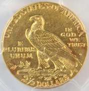 Near Mint key date 1914-P $2.50 Indian Gold Piece. PCGS AU53
