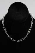 Italian .925 Sterling Silver 6.mm Paperclip Chain 16 Inches
