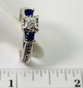 High-Fashion 14K Sapphire and Diamond Ring