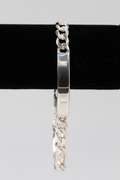 .925 Sterling Silver 8.5mm Diamond Cut Curb Link ID Bracelet 8 Inches