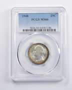 MS66 1948 Washington Quarter PCGS - Insane Color
