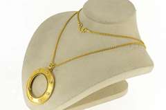 22K Yellow Gold 0.88 Ctw Diamond $20 Double Eagle Coin Bezel Necklace