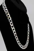 .925 Italian Sterling Silver 13mm Curb Link Chain Necklace 20 Inches