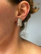 18K White Gold Diamond Omega Back Earrings