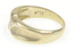 14K White Gold Vintage Diamond X Cross Over Men's Ring