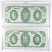Lot (2) 1891 $1 Treasury Large Size Notes - Consecutive