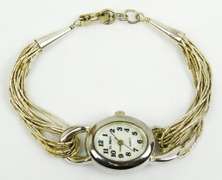 Ladies Watch with Liquid Silver Navajo Band, Runs