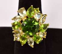 Striking Shades of Green Vermeil Ring