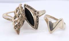 Group Lot of 3 Vintage 925 Sterling Silver Rings