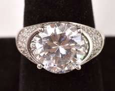 Bold Large CZ Sterling Silver Ring