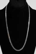 .925 Sterling Silver 4.5mm Super Flat Diamond Cut Curb Chain 24 Inches